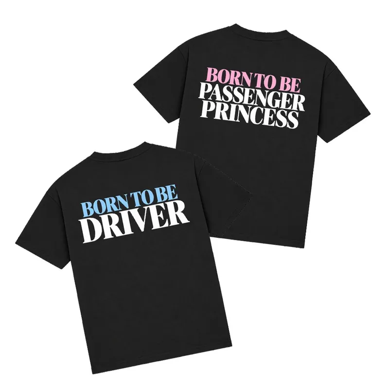 Koszulki dla par „Born to be driver/Born to be passenger princess” (2 sztuki)