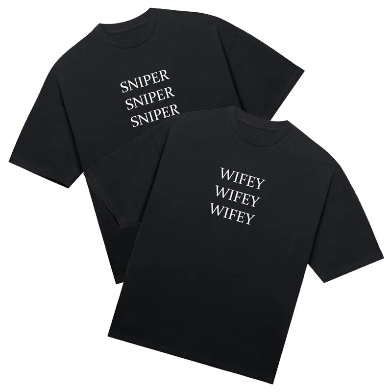 Koszulki dla par „Sniper/Wifey” (2 sztuki)